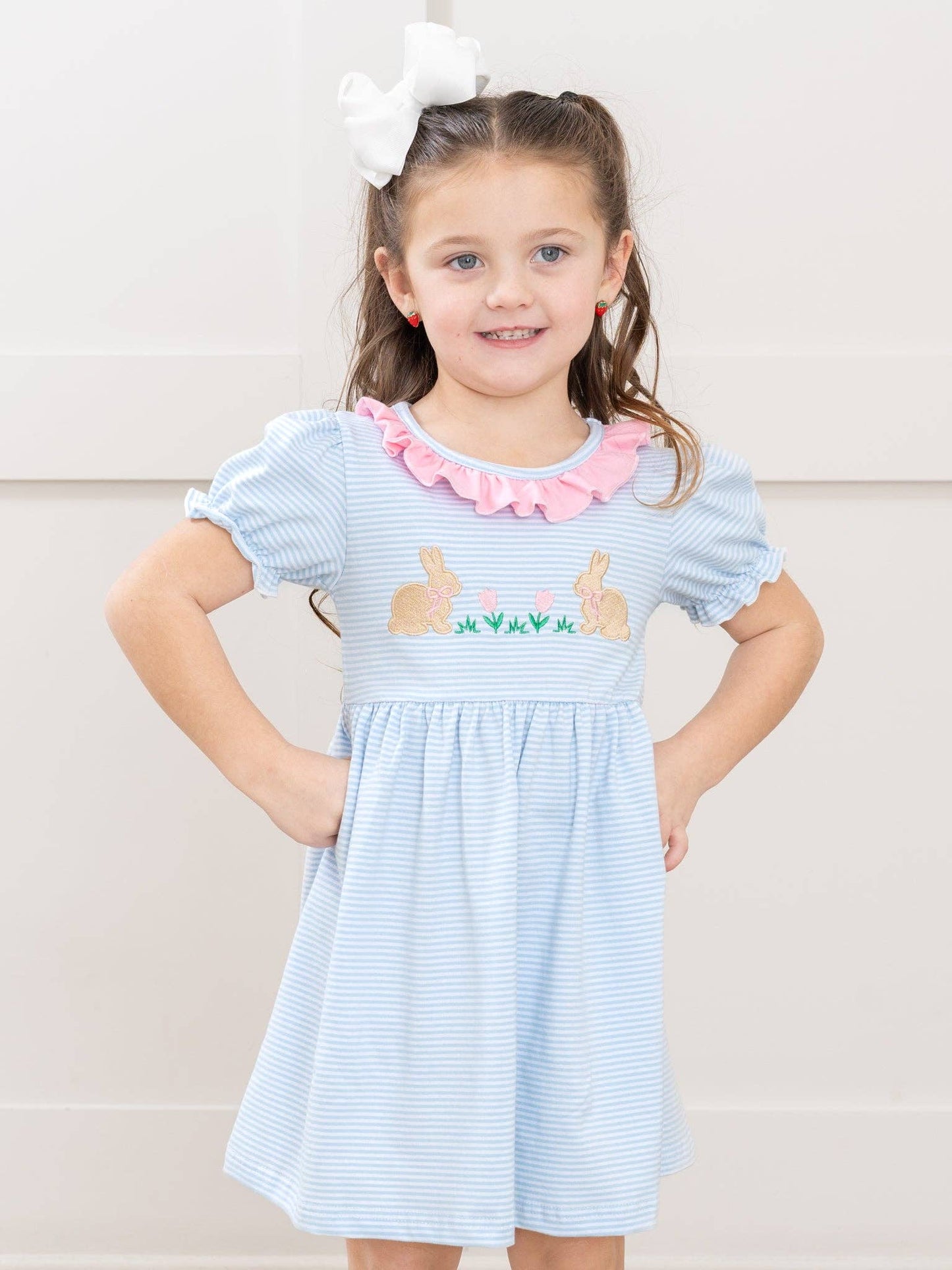 Picnic Hop Embroidered Cotton Dress