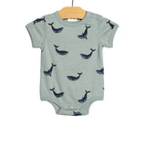 Baby Spring and Summer Bodysuit- Blue Whales
