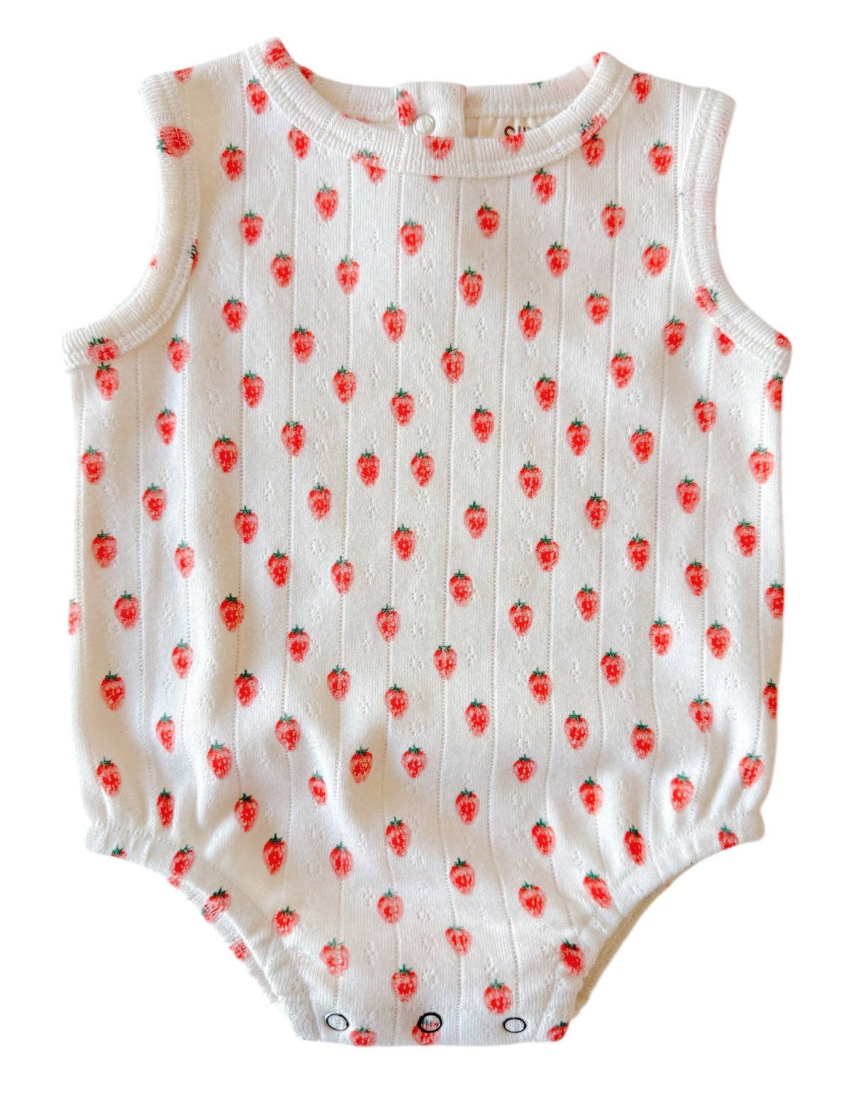 White Strawberry / Organic Pointelle Dune Bubble