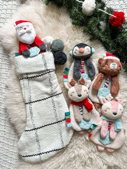 Holiday Itzy Lovey™ Plush + Teether Toy: Bear - Evvie Bean's Baby Boutique