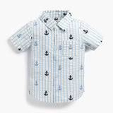 Kids Short Sleeve Oxford Shirt | Nautical Anchors