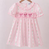 Floral Bow Smocked Dress