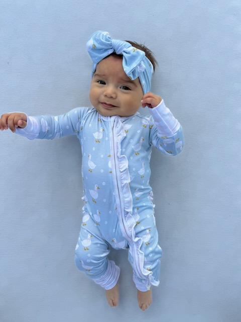 Little Floral Goose & Gingham Bamboo Sleeper