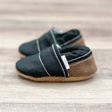 Black and Brown Angled Moccasins