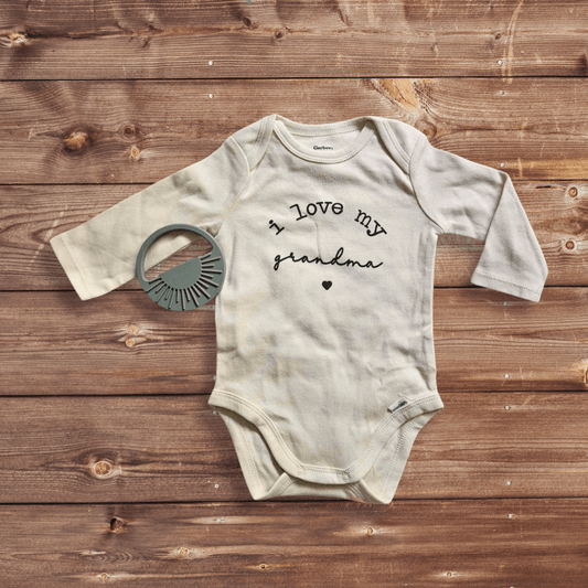 I Love My Nana Gerber Onesie- Natural Color Long Sleeve - Evvie Bean's Baby Boutique