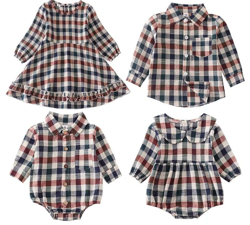 Cottage plaid toddler dress or button up - Evvie Bean's Baby Boutique