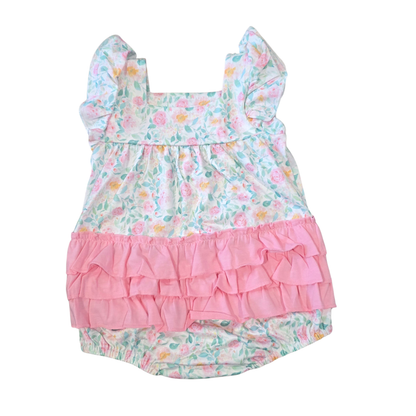 Summer Floral Ruffle Bubble Romper