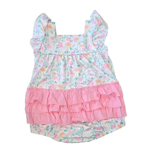 Summer Floral Ruffle Bubble Romper