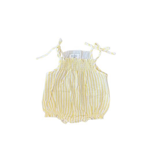 Sunny Stripes Shoulder-Tie Tank Romper