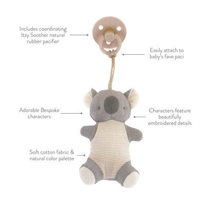 *NEW OPTIONS* Bitzy Pal Natural Rubber Pacifier & Plush