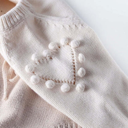 Knit Heart Sweater Romper - Evvie Bean's Baby Boutique