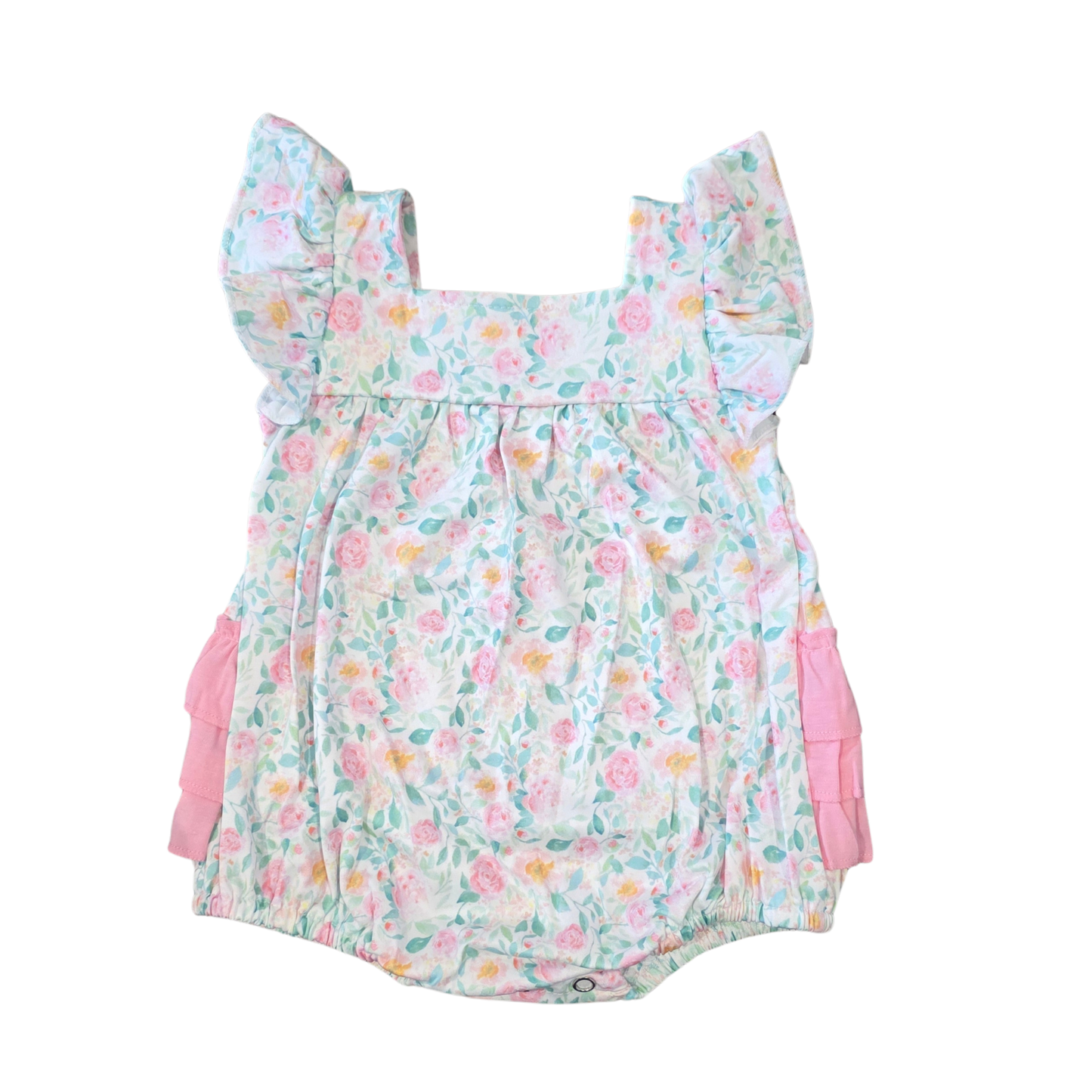 Summer Floral Ruffle Bubble Romper