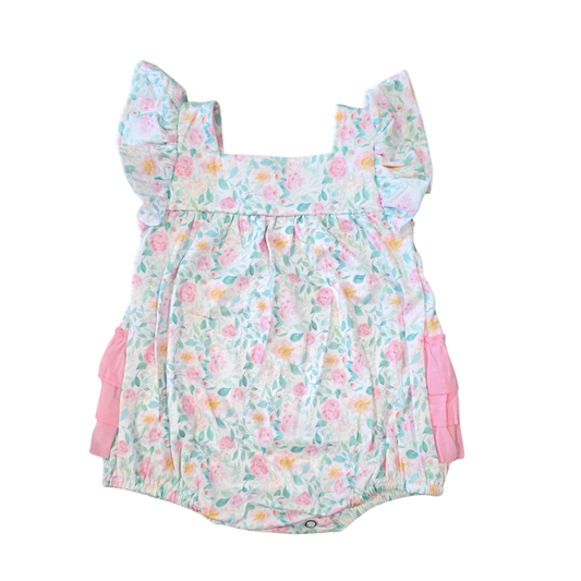 Summer Floral Ruffle Bubble Romper