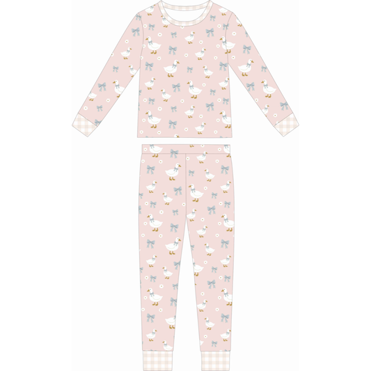 Girly Little Goose Two Piece Bamboo Sleeper Set