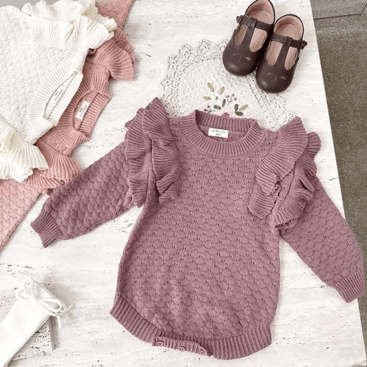 Sugar Plum Ruffle Sweater - Evvie Bean's Baby Boutique