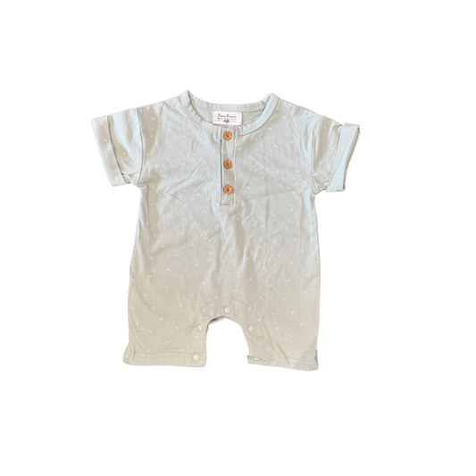 Dusty Blue Cotton Baby Romper