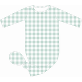 Mint Gingham Bamboo Knotted Gown