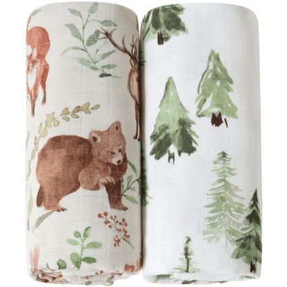 Muslin Swaddle - In The Pines - Evvie Bean's Baby Boutique