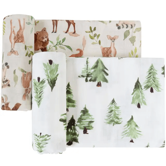 Muslin Swaddle - In The Pines - Evvie Bean's Baby Boutique