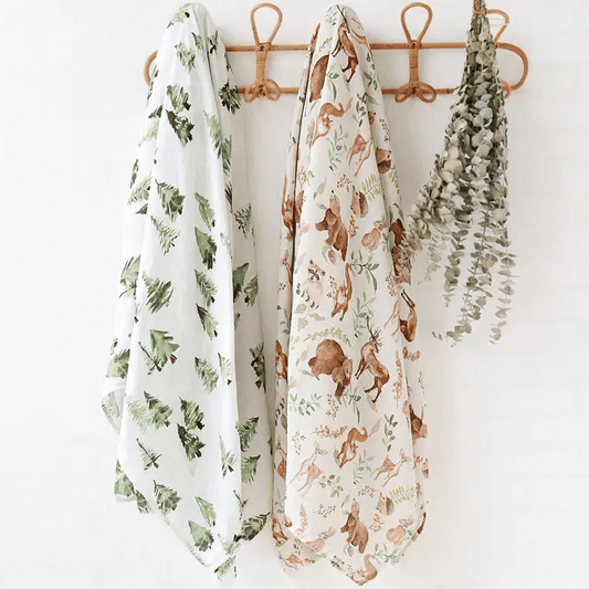 Muslin Swaddle - In The Pines - Evvie Bean's Baby Boutique