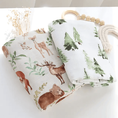 Muslin Swaddle - In The Pines - Evvie Bean's Baby Boutique