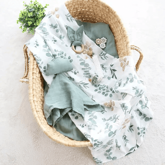 Muslin Swaddle - Eucalyptus - Evvie Bean's Baby Boutique