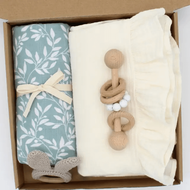 Muslin Swaddle - Blue Sage - Evvie Bean's Baby Boutique