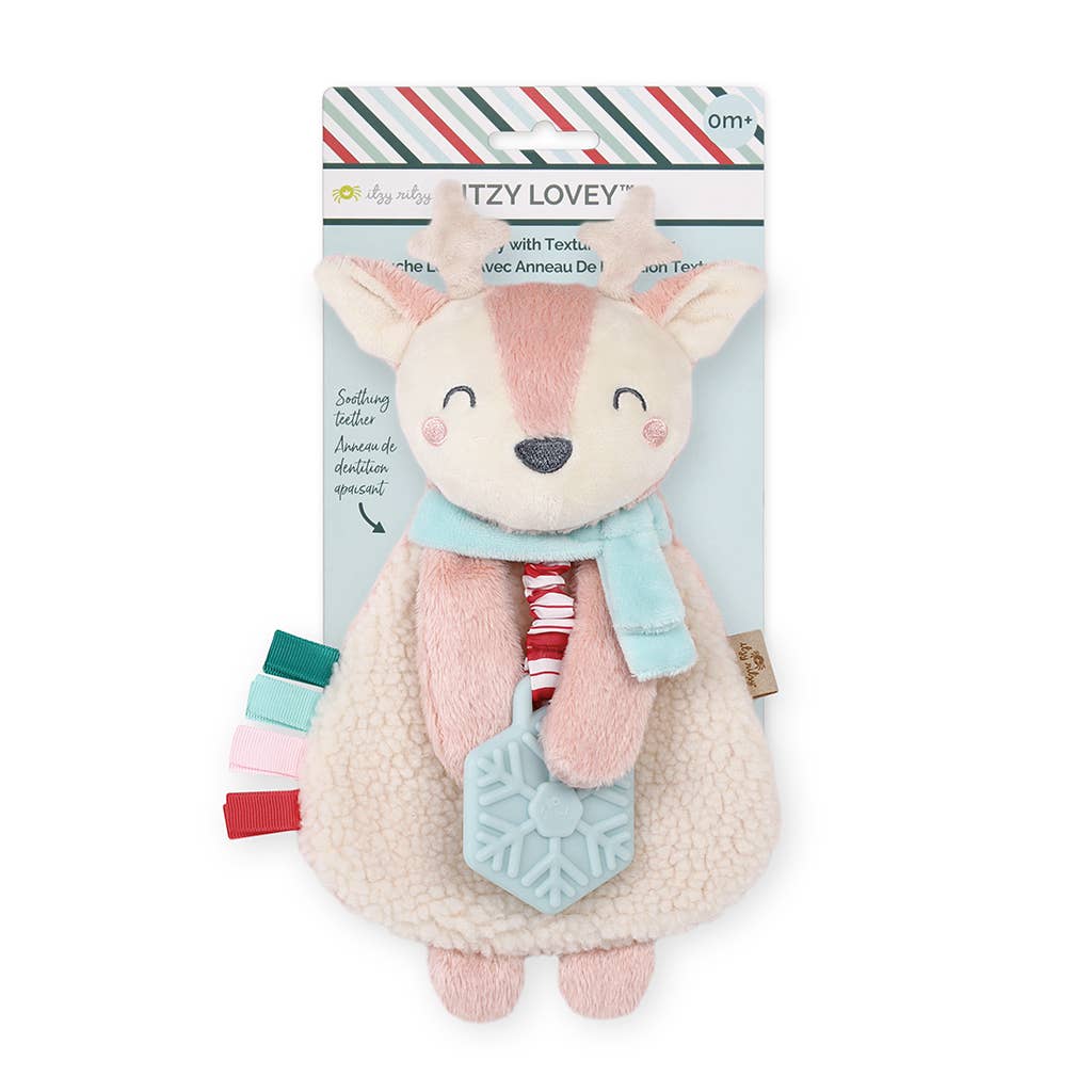 Holiday Itzy Lovey™ Plush + Teether Toy: Bear - Evvie Bean's Baby Boutique