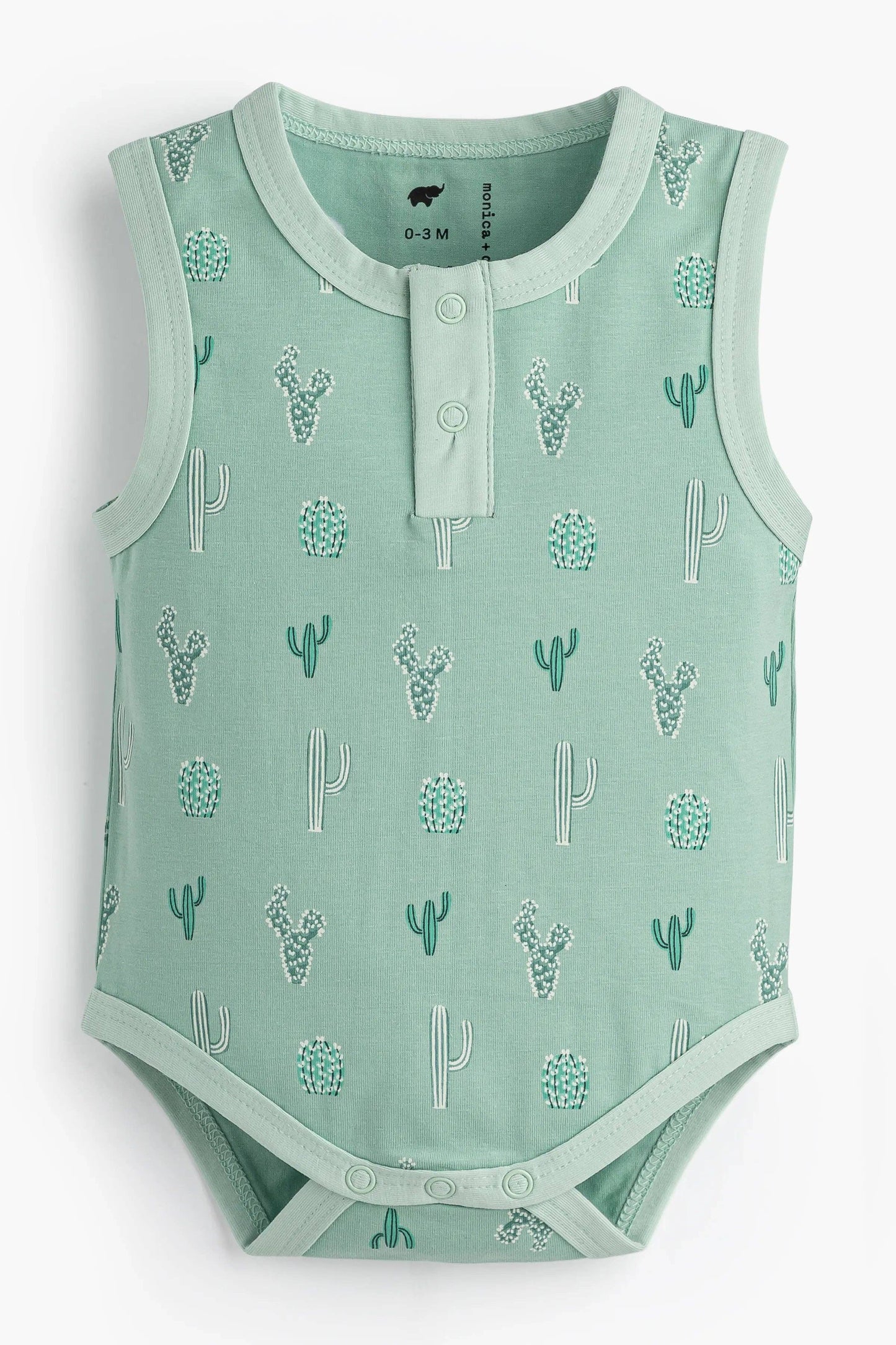 Henley Shortie Set & Bodysuit Green Cactus