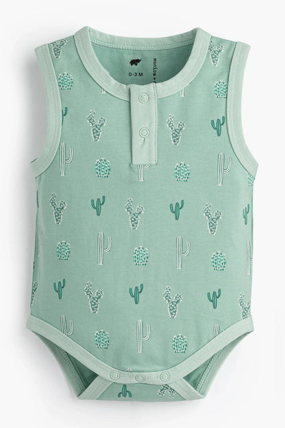 Henley Shortie Set & Bodysuit Green Cactus