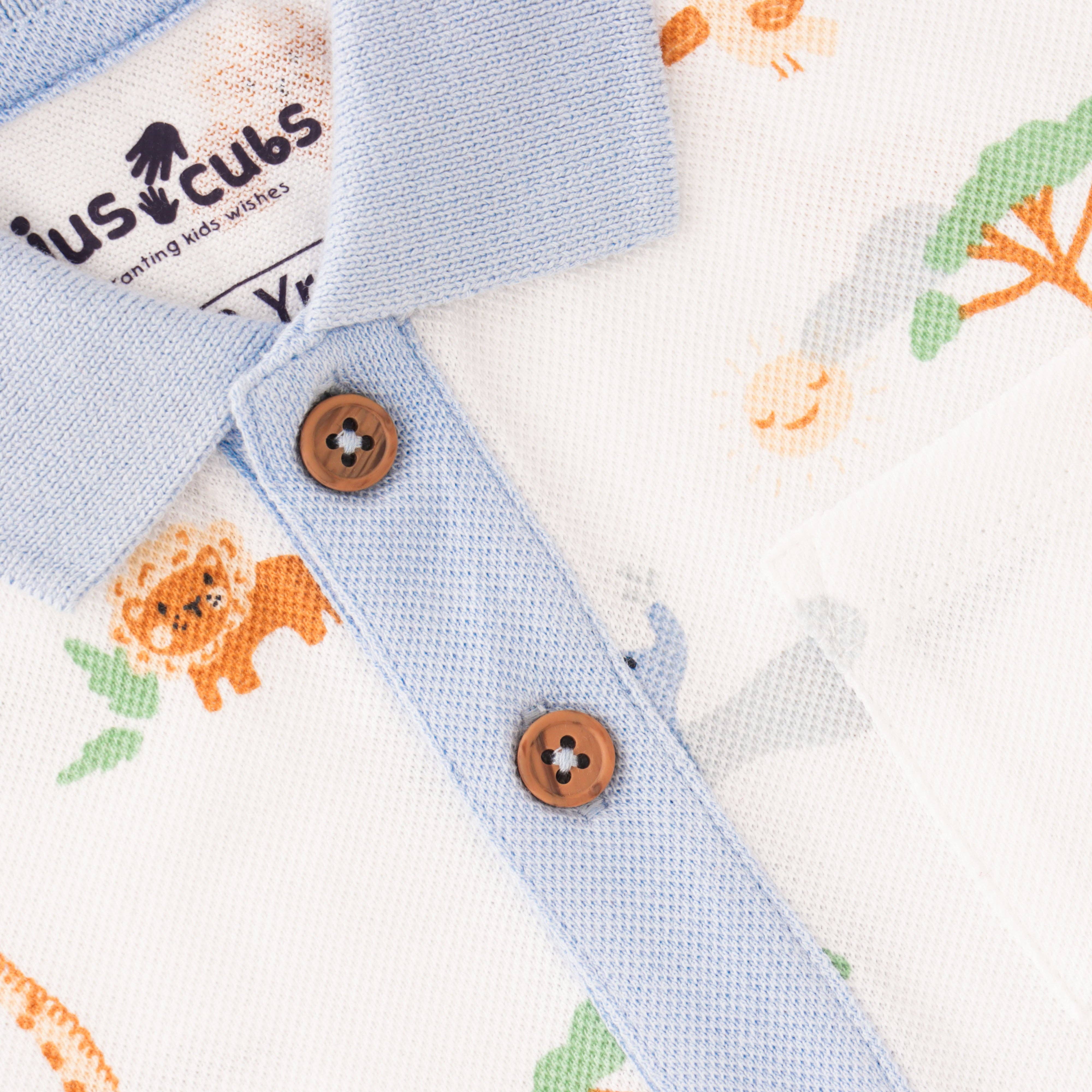 Organic Safari Print Toddler Polo Shirt