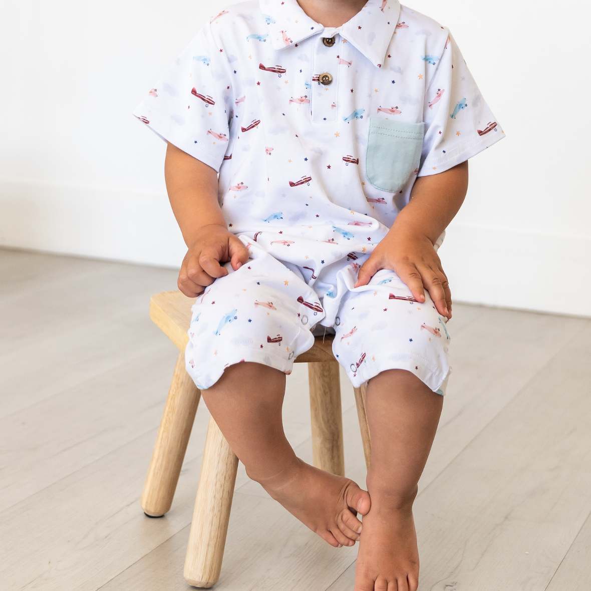 Vintage Airplanes Bamboo & Cotton Boys Set