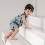 Blue Whale | Kangaroo Pocket Tank Romper