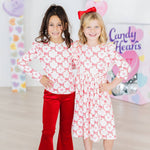 Lovebug 3/4 Sleeve Ruffle Twirl Dress