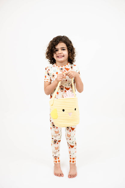 Yellow Chick Rope Gift Basket Kids Gift