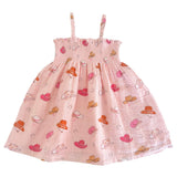Western Pink / Muslin Smocked Tube Dress