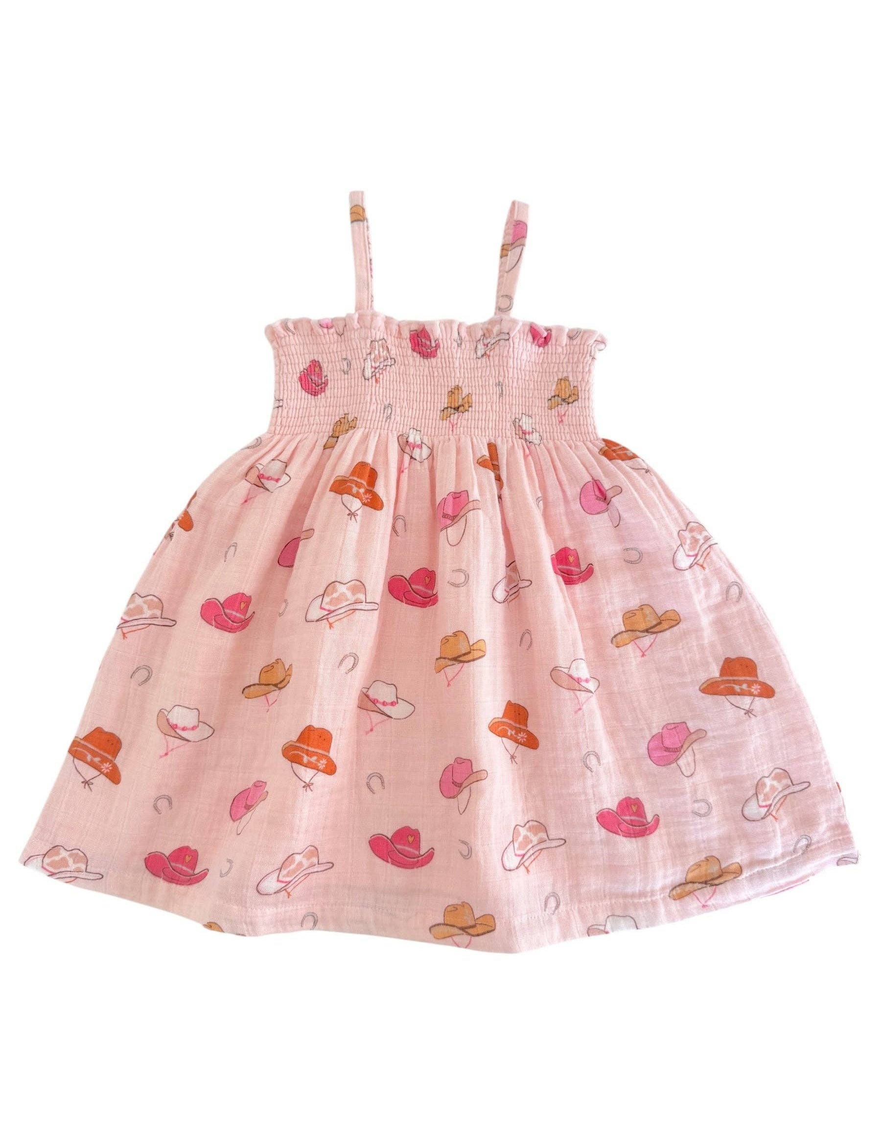 Western Pink / Muslin Smocked Tube Dress