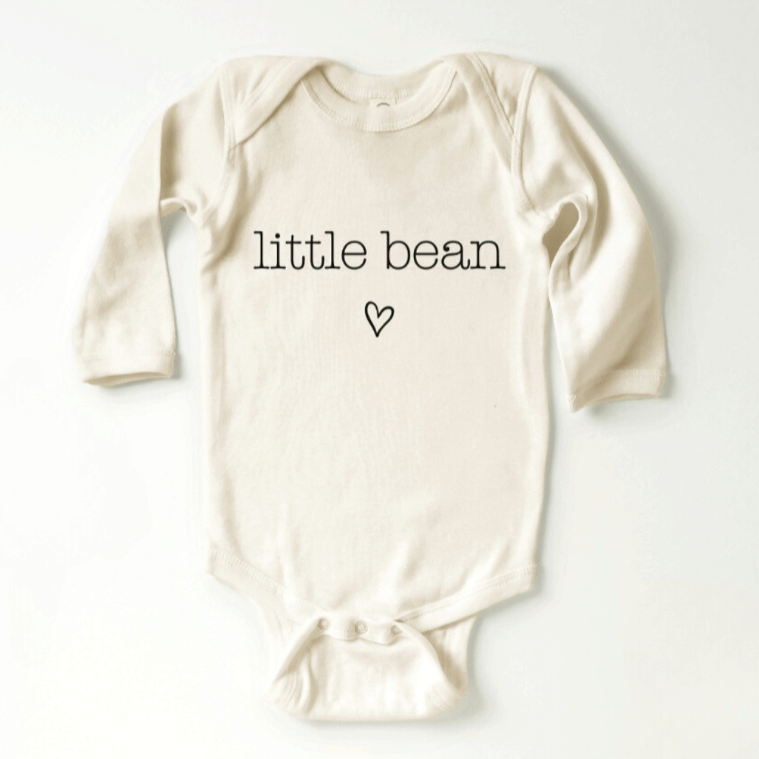 Little Bean Natural Long Sleeve Onesie - Evvie Bean's Baby Boutique