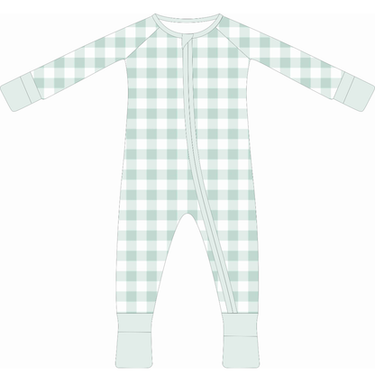 Mint Gingham Bamboo Sleeper