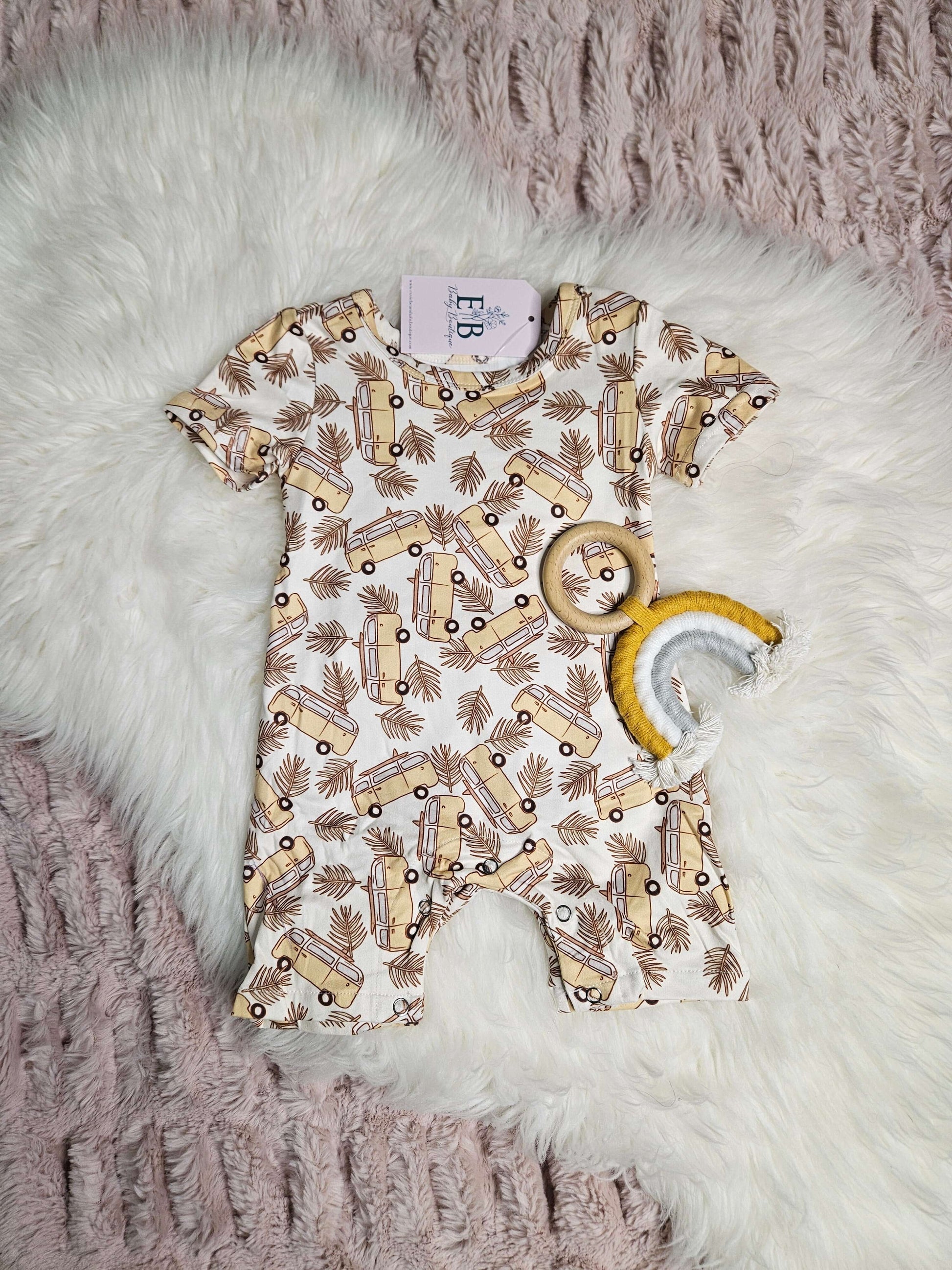 Palm Beach Shortie Romper - Evvie Bean's Baby Boutique