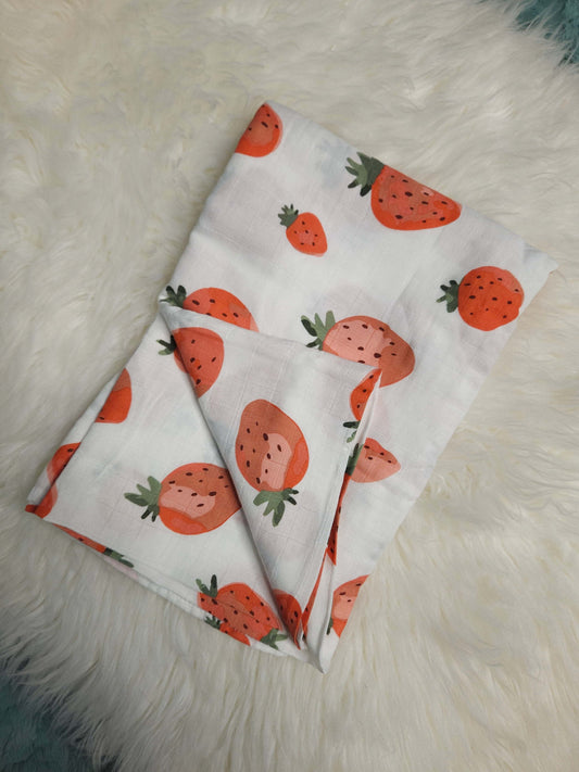 Muslin Swaddle - Berry Nice To Meet You - Evvie Bean's Baby Boutique