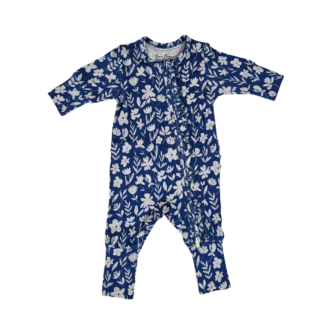 Winter Ditzy Blue Floral Bamboo Sleeper