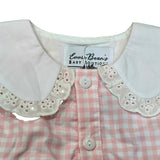 Gingham & Lace Trim Vintage Inspired Collared Dress