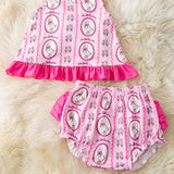 Pink Geese printed baby swing set