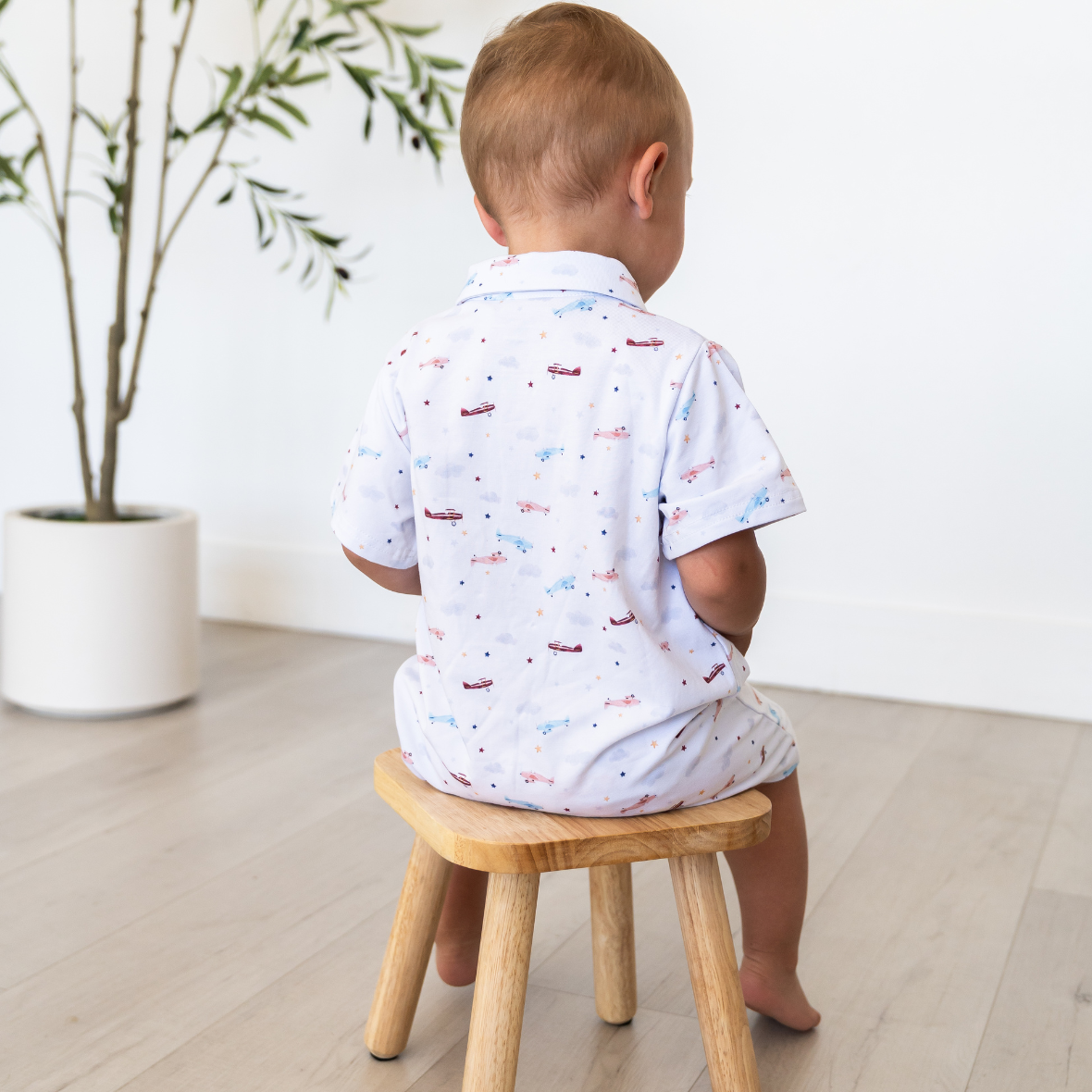 Vintage Airplanes Bamboo & Cotton Boys Set