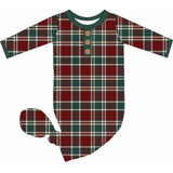 Holiday Plaid Bamboo Knotted Gown