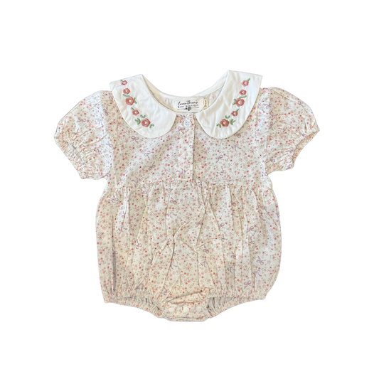 Eva Floral Embroidery Collared Romper