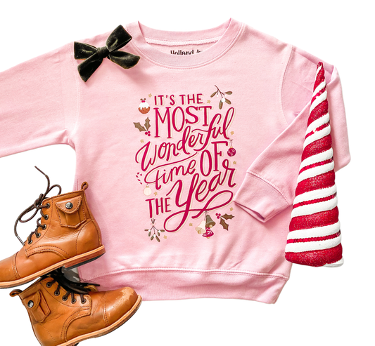 Most Wonderful Time | Girls Mama Mini Christmas Sweatshirts