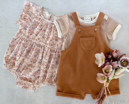 Baby Spring Bodysuit- Toffee Stripe
