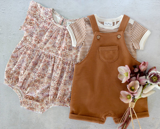 Baby Spring Bodysuit- Toffee Stripe